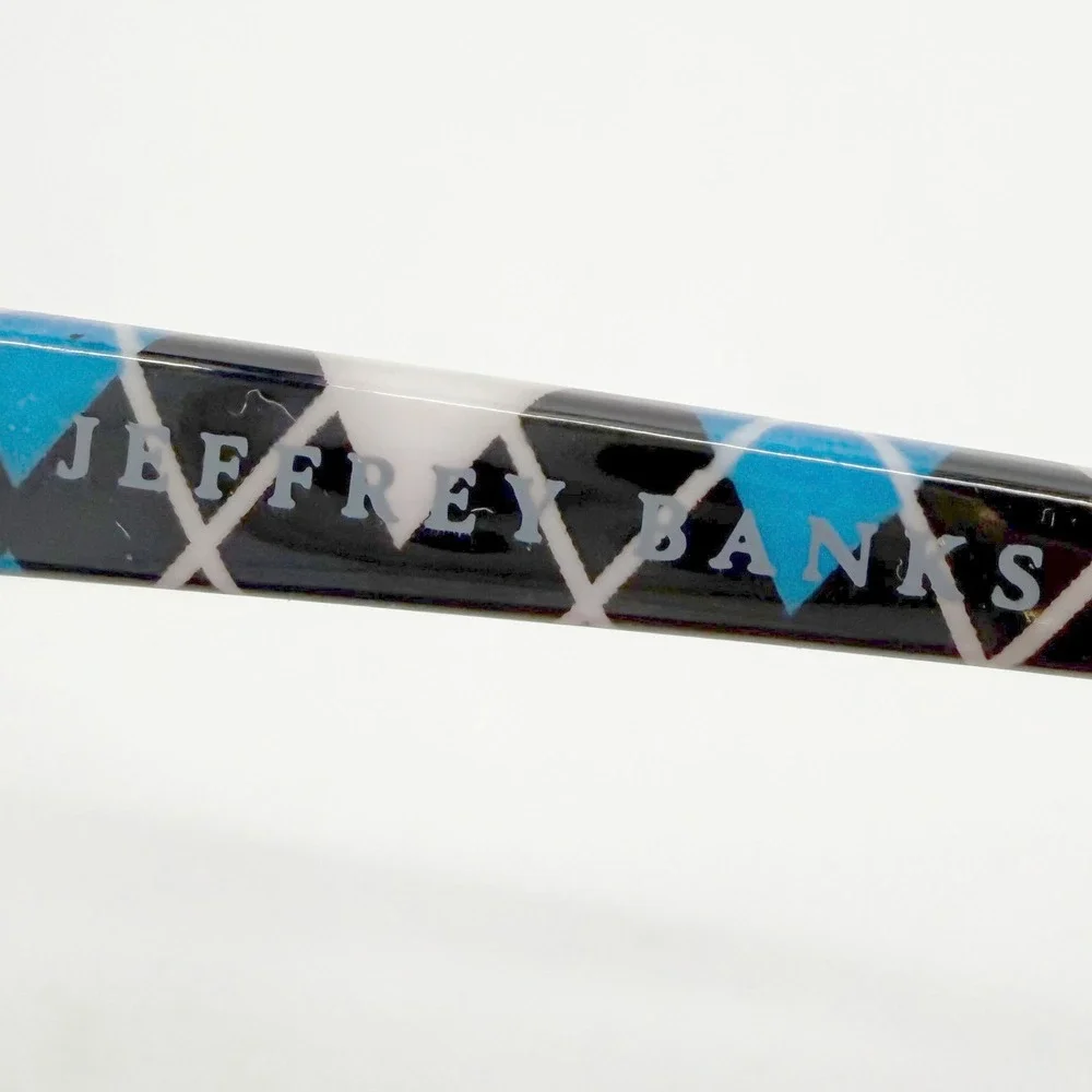 Jeffrey Banks Reading Glasses Unisex Black Royal Blue Argyle Rectangular Preppy